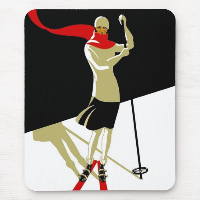 Mousepad Vintage Saint Croix Skiing Travel Posters (Front)