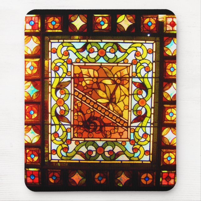 Mousepad-Vintage Stained Glass Art-16 Mouse Pad (Front)