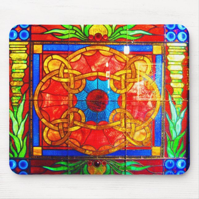 Mousepad-Vintage Stained Glass Art-17 Mouse Pad (Front)