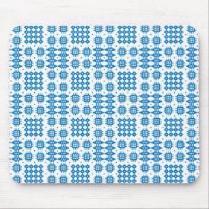 Mousepad: Welsh Tapestry Pattern, Bright Blue Mouse Pad