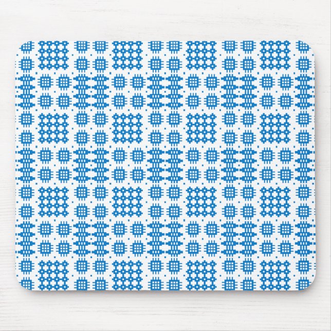 Mousepad: Welsh Tapestry Pattern, Bright Blue Mouse Pad (Front)