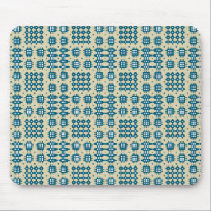 Mousepad: Welsh Tapestry Pattern, Navy, Taupe Mouse Pad