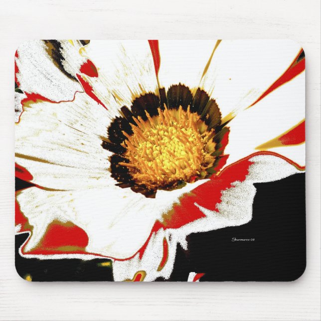 Mousepad White Red Flower (Front)