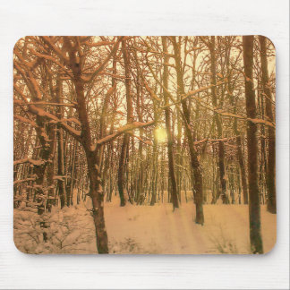 Mousepad Winter Forest Snow And Light