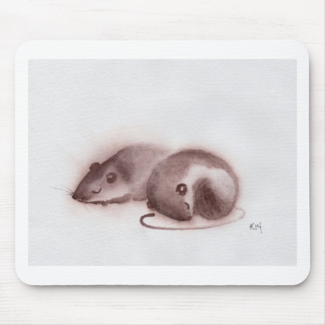 Mousepad with Adorable Mice Print (Front)