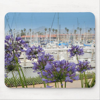 Mousepad with Blue Agapanthus Flowers