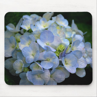 Mousepad with blue hydrangea flowers