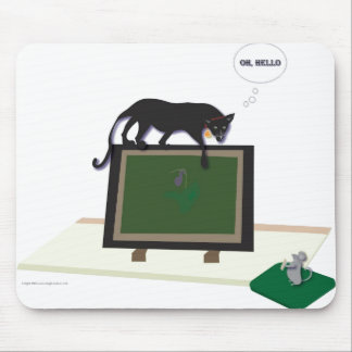 Mousepad with cat and mouse