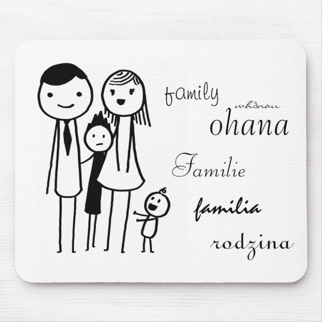 Mousepad with "family" in different languages (Front)