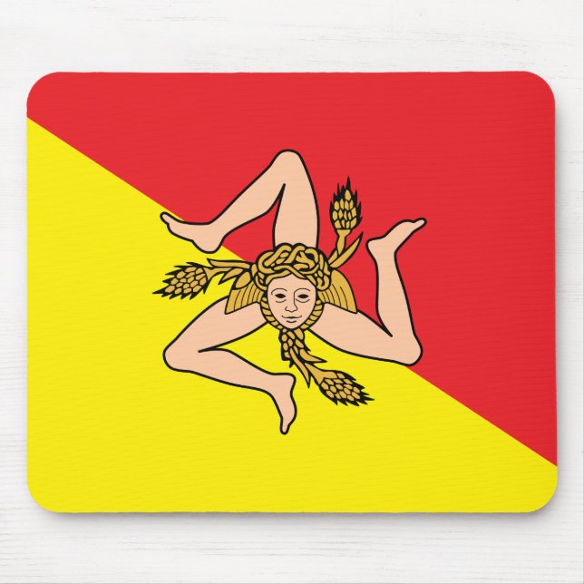 Mousepad with Flag of Sicily, Italy (Front)