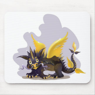 Mousepad with funny black dragon picture