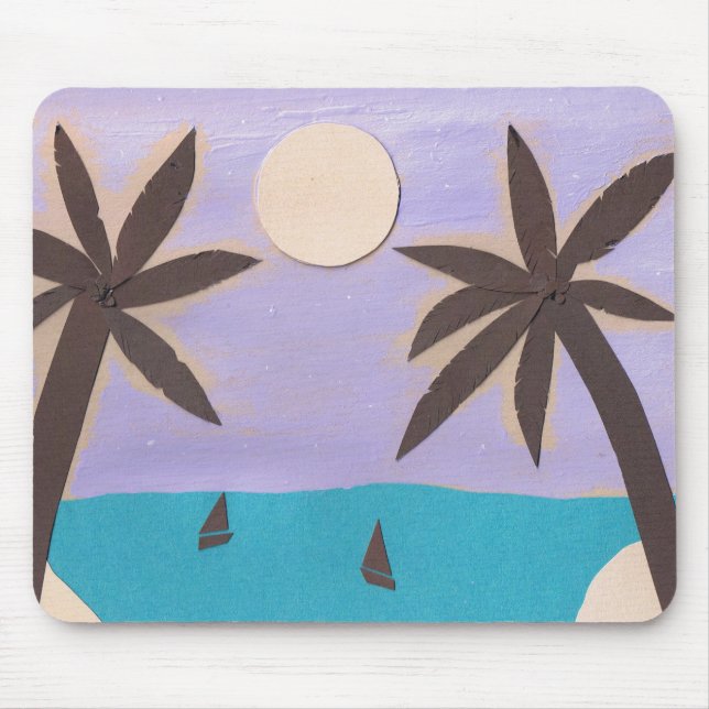 Mousepad with Palms and a Turquoise Sea (Front)
