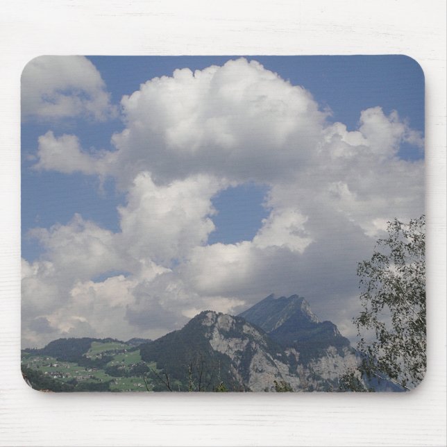 Mousepad Wolken-Doughnut über Bergen (Front)