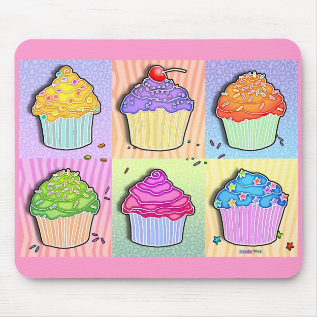 Mousepads - Pop Art Cupcakes (Front)