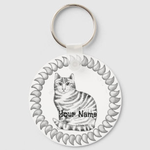 Mouser Tabby Cat  Key Ring