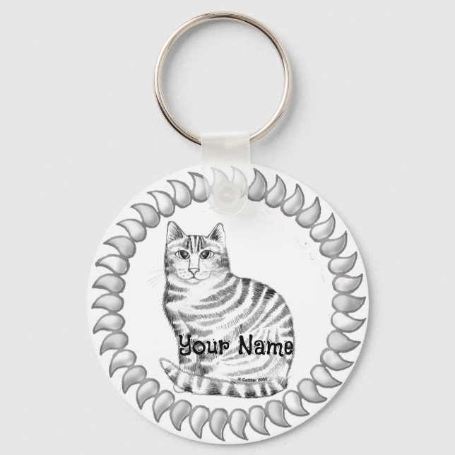 Mouser Tabby Cat  Key Ring (Front)