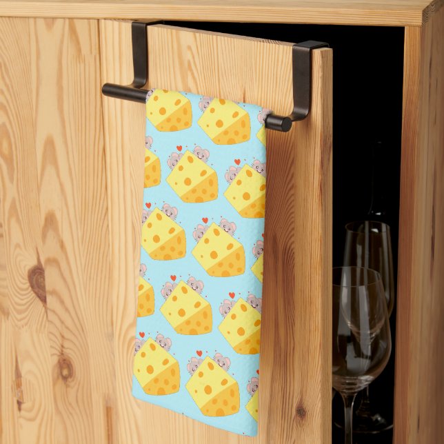 Mouses And Cheese  Tea Towel (Thirds Fold)