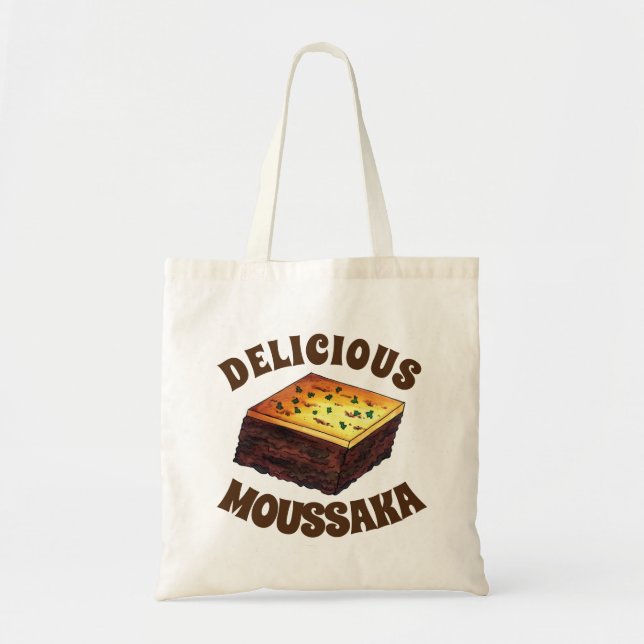 Moussaka Greek Mediterranean Food Eggplant Potato Tote Bag (Front)