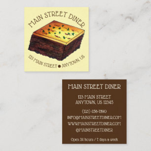 Moussaka Greek Mediterranean Food Restaurant Diner Square Business Card