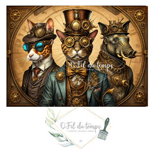 Mousseline Animal trio Steampunk Hat Tissue paper