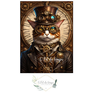 Mousseline Cute Cat Steampunk Hat Tissue paper