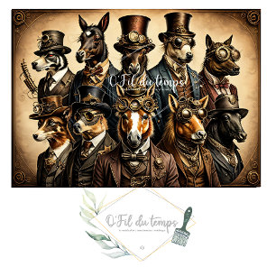 Mousseline Dog Family Steampunk Hat Tissue paper
