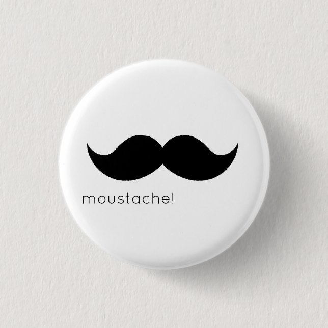 moustache 3 cm round badge (Front)
