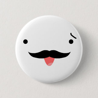 Moustache 6 Cm Round Badge