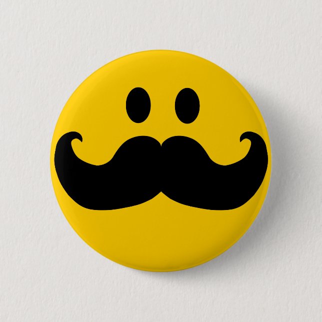 Moustache 6 Cm Round Badge (Front)
