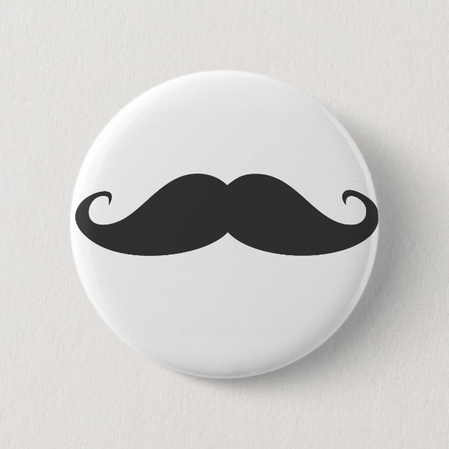Moustache 6 Cm Round Badge (Front)