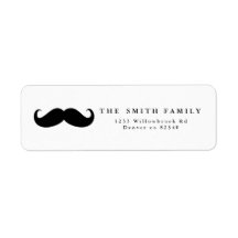Moustache Address Label