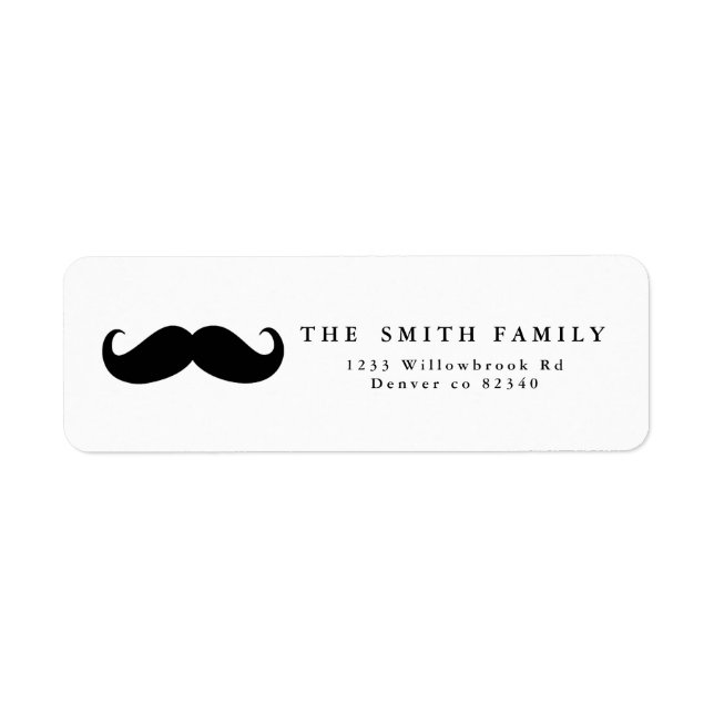 Moustache Address Label Return Address Label (Front)