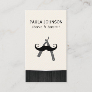 Moustache and Barber Blade Business Card