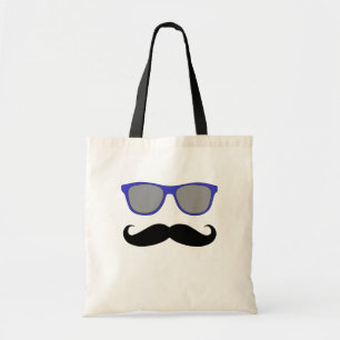Moustache and Blue Sunglasses Humour Tote Bag