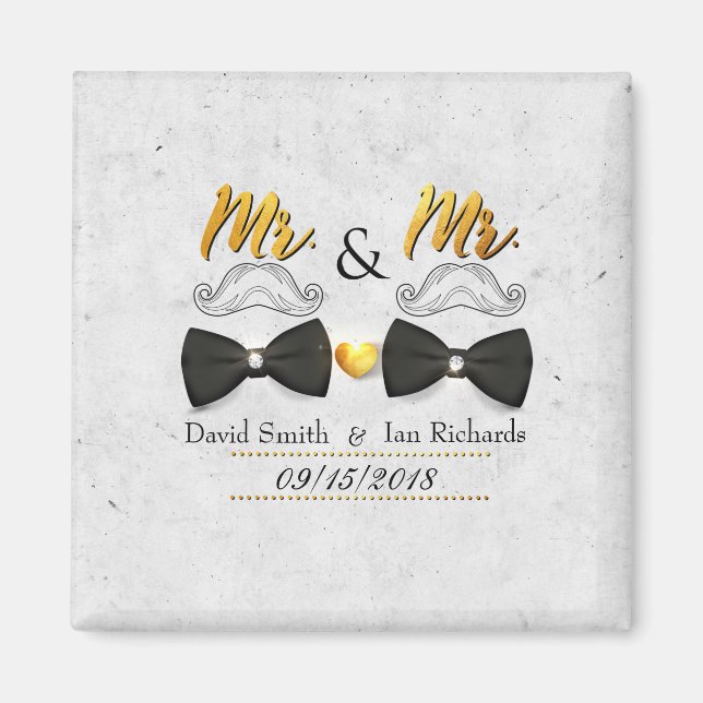 Moustache and bow for Mr and Mr Magnet (Front)