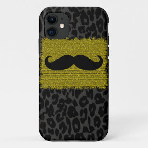 Moustache and Leopard Print iPhone 11 Case