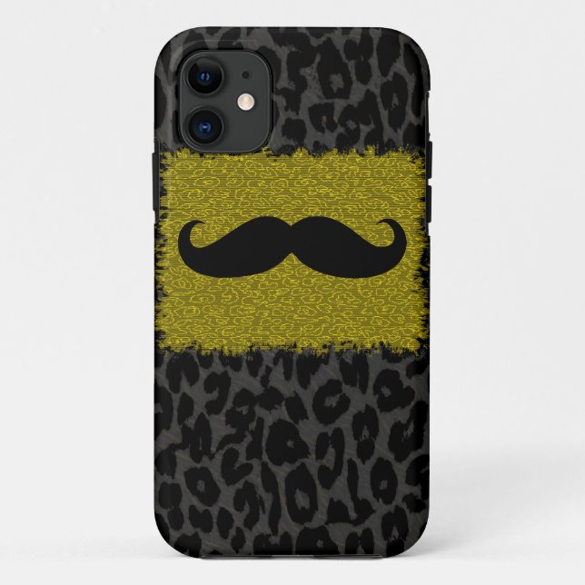 Moustache and Leopard Print Case-Mate iPhone Case (Back)