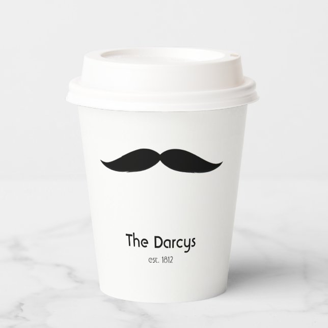  Moustache and Lips Couple Paper Cup (Front)