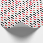 Moustache and Lips His & Hers Wedding Pattern Wrapping Paper<br><div class="desc">A fun moustache and lips pattern in red and black make up this hip and trendy design. You may add your name in the space provided to personalise.

View my work process on www.instagram.com/arncyn</div>