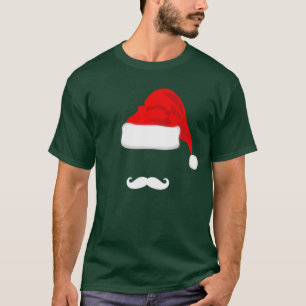 Moustache and Santa Hat Christmas T-shirt
