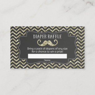 Moustache Baby Shower Diaper Raffle Tickets Enclosure Card