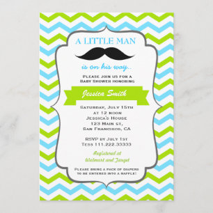 Moustache Baby Shower Invitation