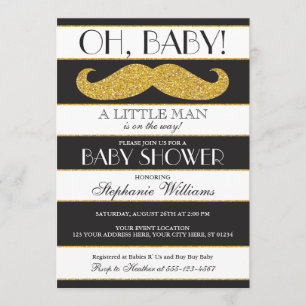 Moustache Baby Shower Invitation - Little Man
