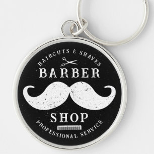 Moustache Barber Shop Modern Hairstylist Barbersho Key Ring
