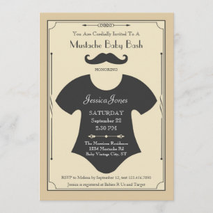 Moustache Bash Baby Shower Invitation