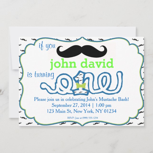Moustache Bash Invitation (Front)