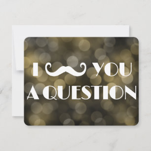 Moustache Bash Question Bokeh Lights Invitations