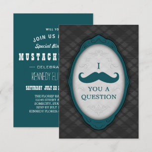 Moustache Bash Question Elegant Frame Invitations