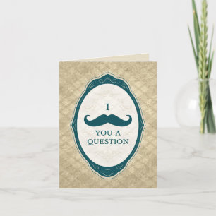 Moustache Bash Question Vintage Frame Invitations