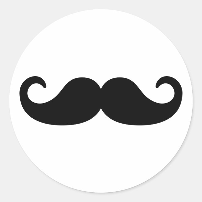 Moustache Beard Classic Round Sticker (Front)